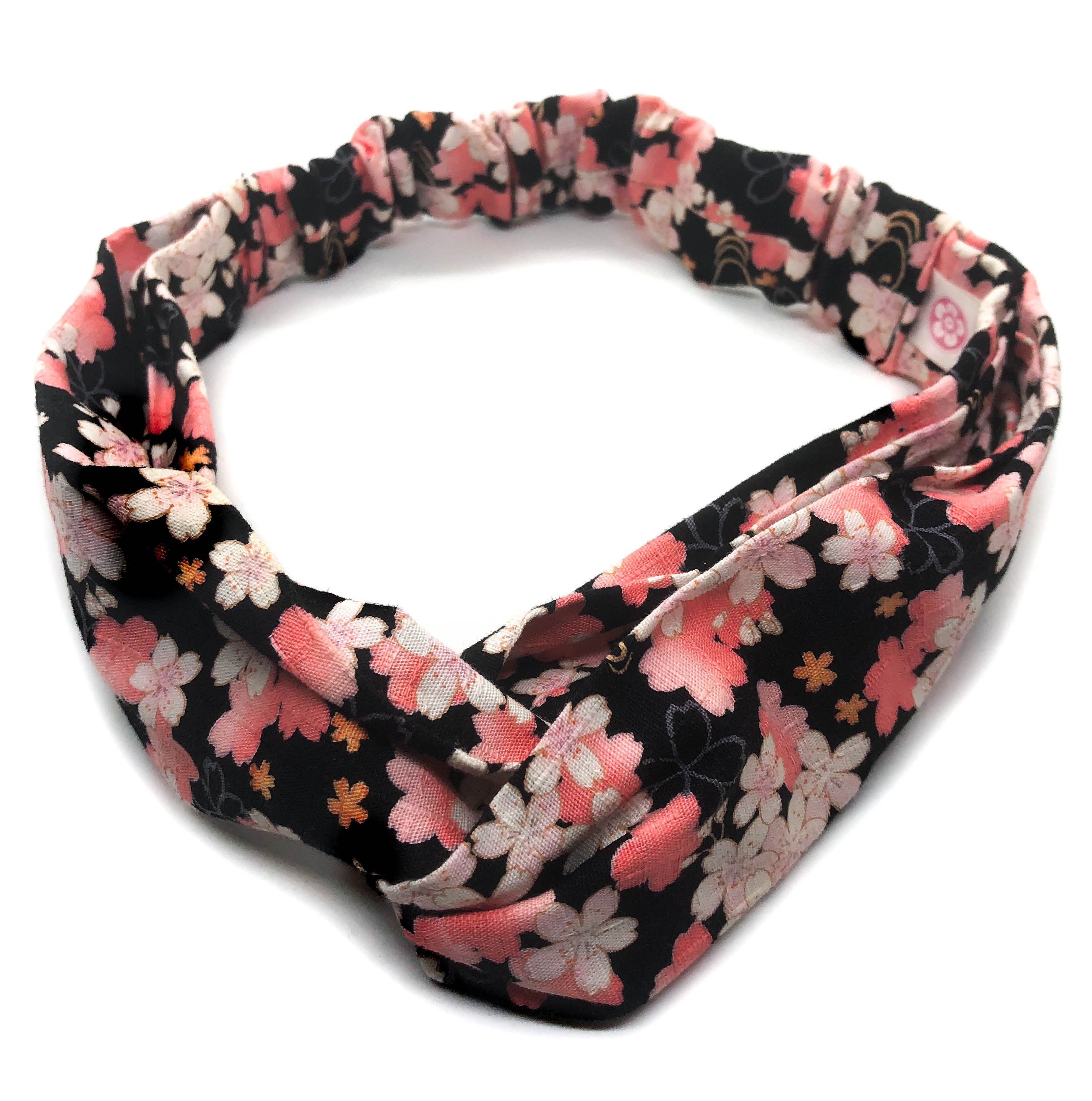Black Sakura Cotton Japanese Fabric Headband