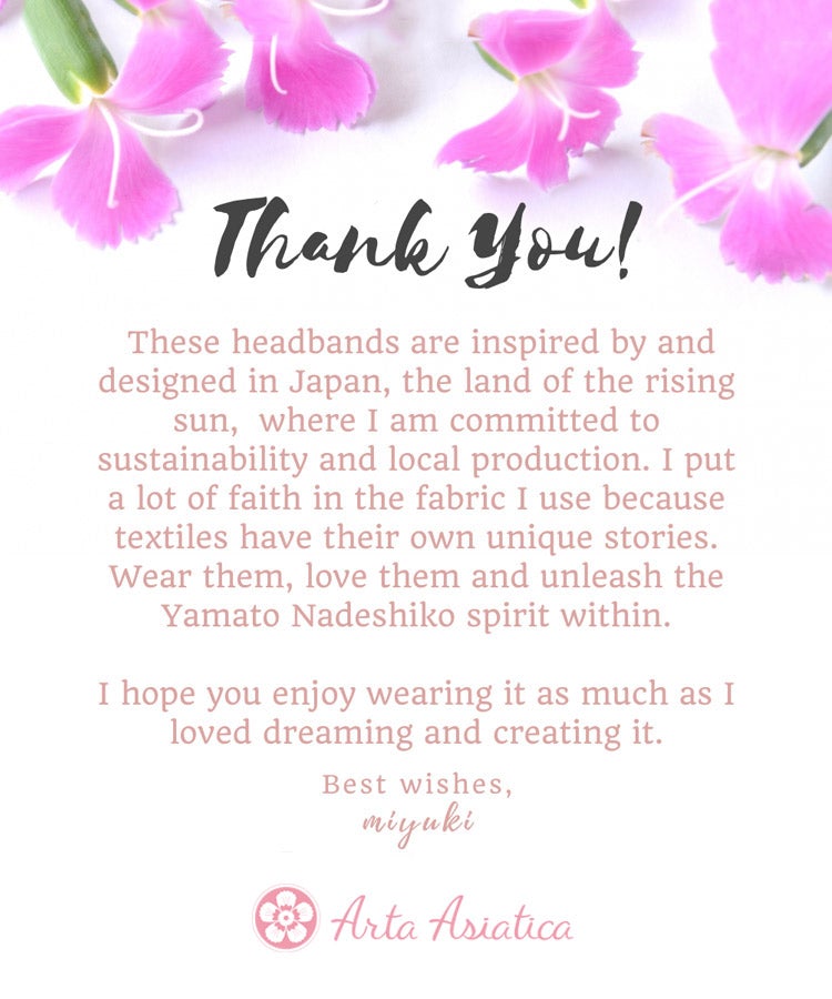 Black Cherry Blossom Japanese Headband