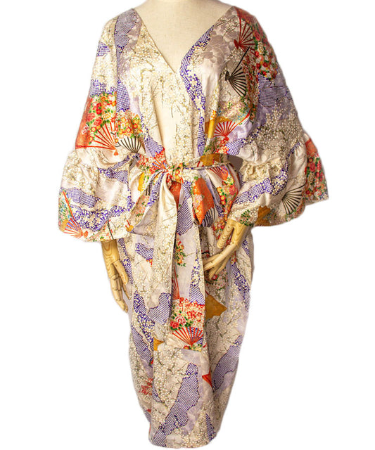 Expert In Allure Japanese Antique Kimono Dress / Remake Dress